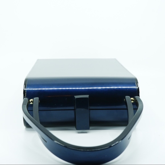 1950s WILARDY Vintage Navy Lucite Bar Clasp Purse - Picture 15 of 16